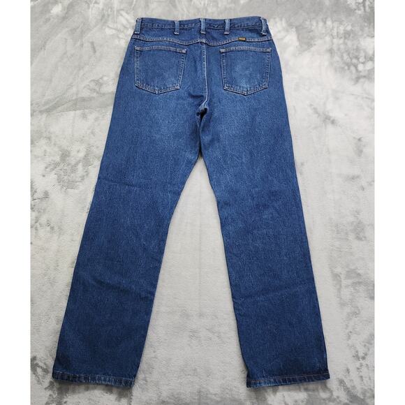 Rustler Jeans Mens 38X34 Blue Regular Fit Straight Leg Heavyweight Denim 87631PW - Picture 2 of 10